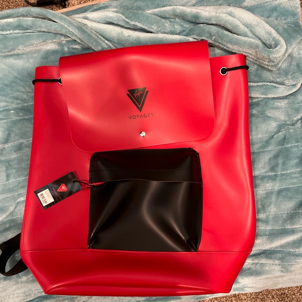 Virgin Voyages Red and Black Backpack